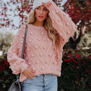 Vici Angel Aura Relaxed Knit Pom Sweater